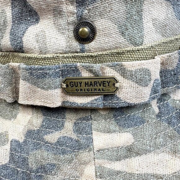 Vintage Guy Harvey Camo Convertible Bucket Boonie Fishing Hat - Picture 5 of 7